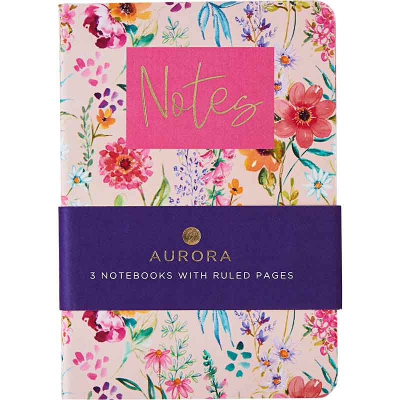 3pk Notebooks A6 Aurora Design