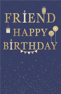 Friend Birthday Navy Elegant