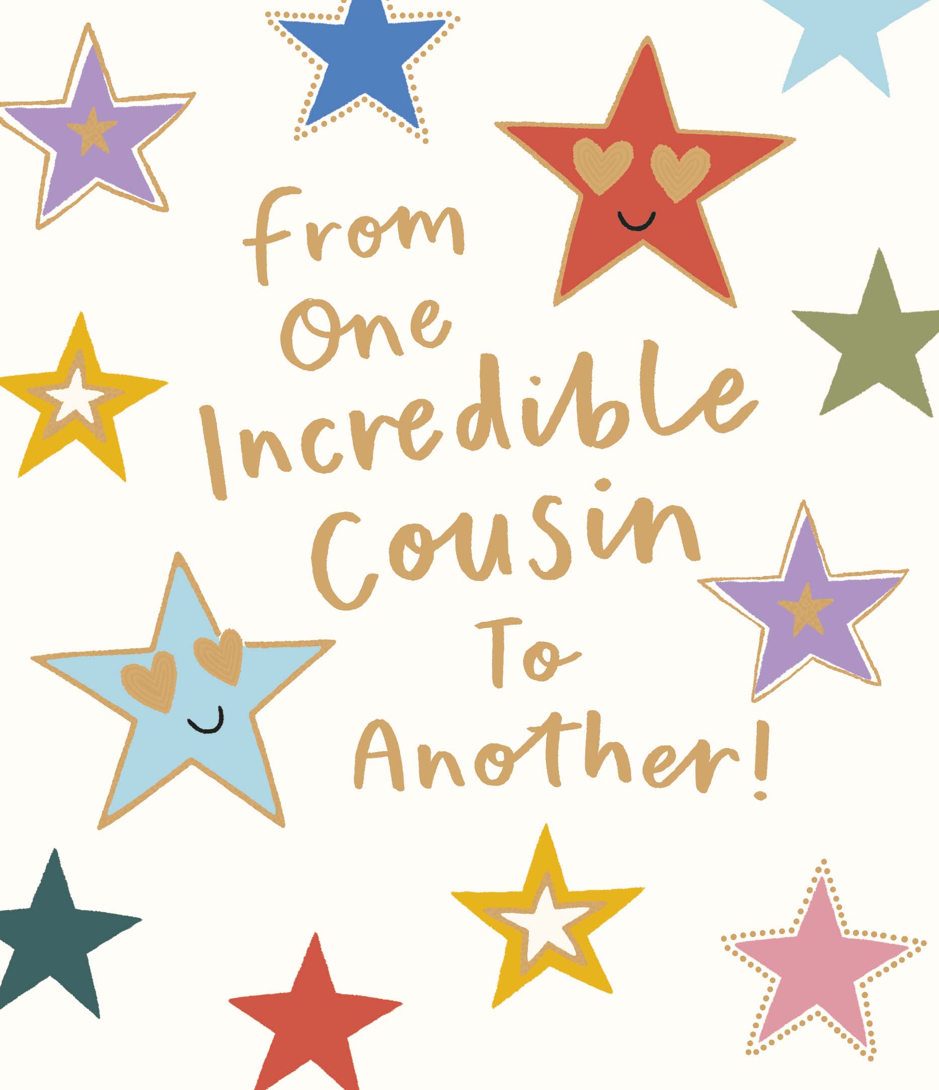 Cousin Birthday Card Stars