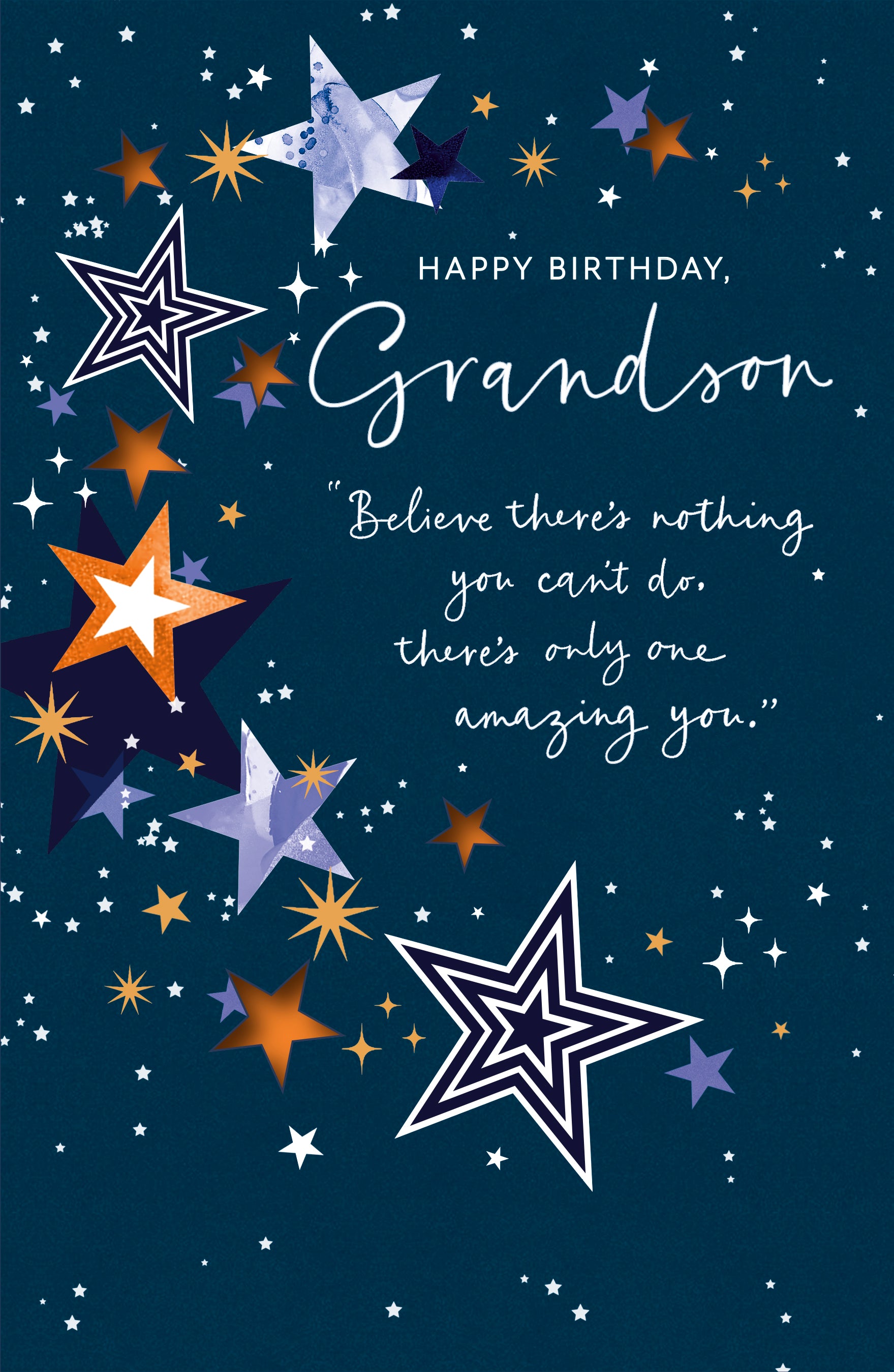 Birthday Card For Grandson - Stars and verse
