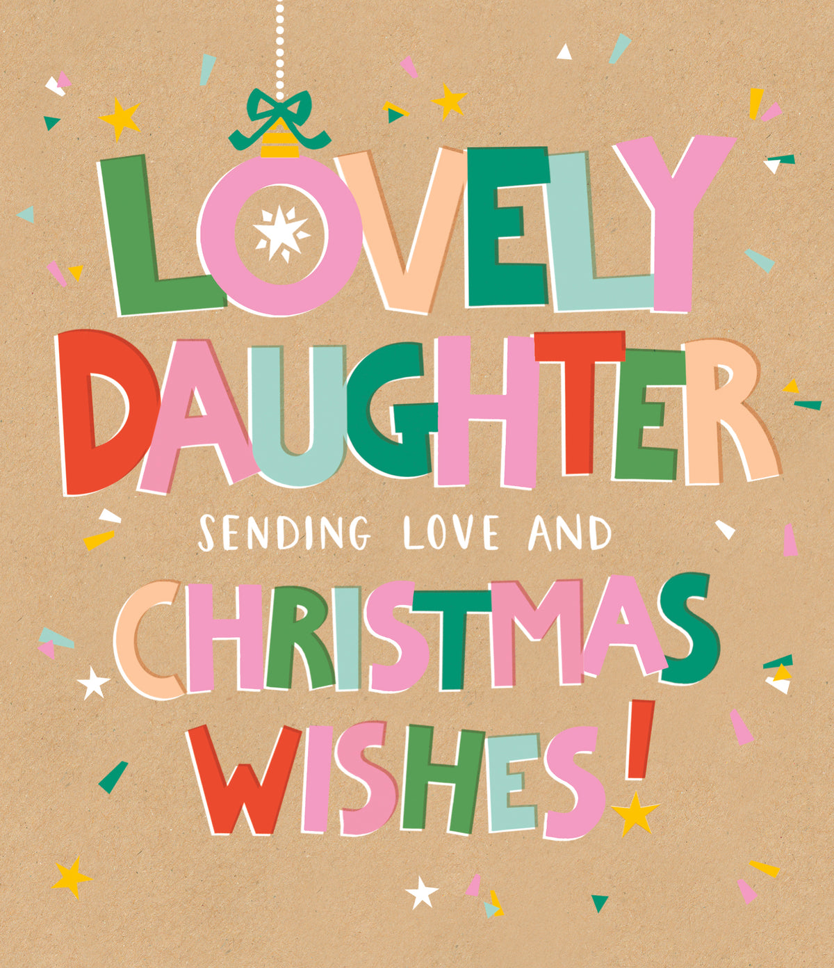 Daughter Colourful Christmas Wishes Christmas Card