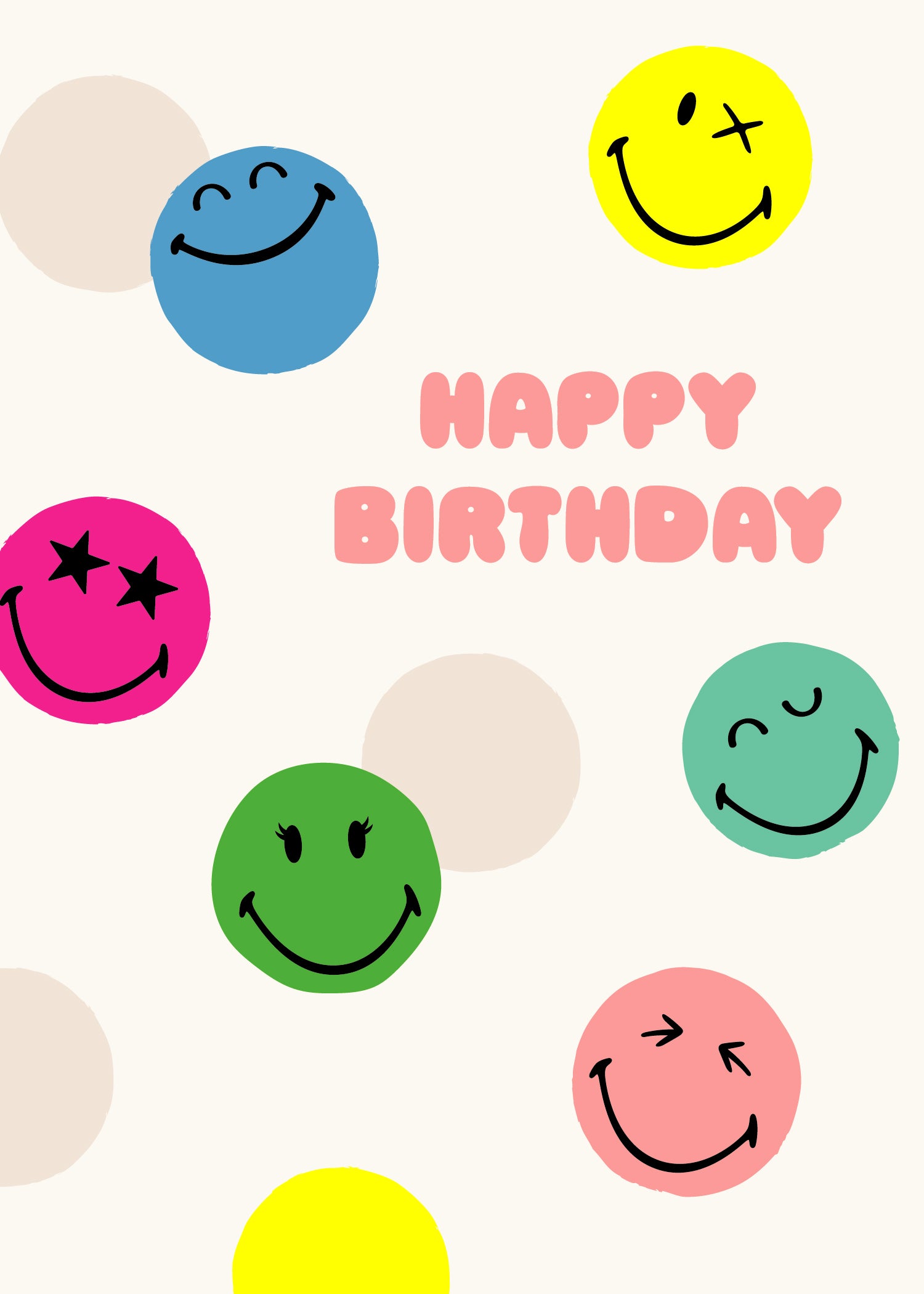 Happy Birthday Multicolour Emoji Card