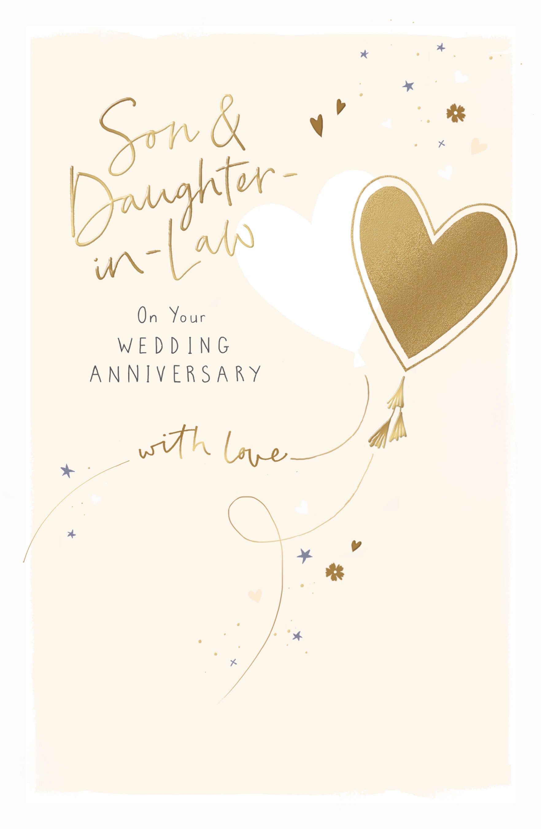 Son And Daughter-in-law Anniversary Card - Modern Hearts Balloons