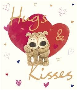 General Valentine's Card Hug & Kisses Boofle Couple Design