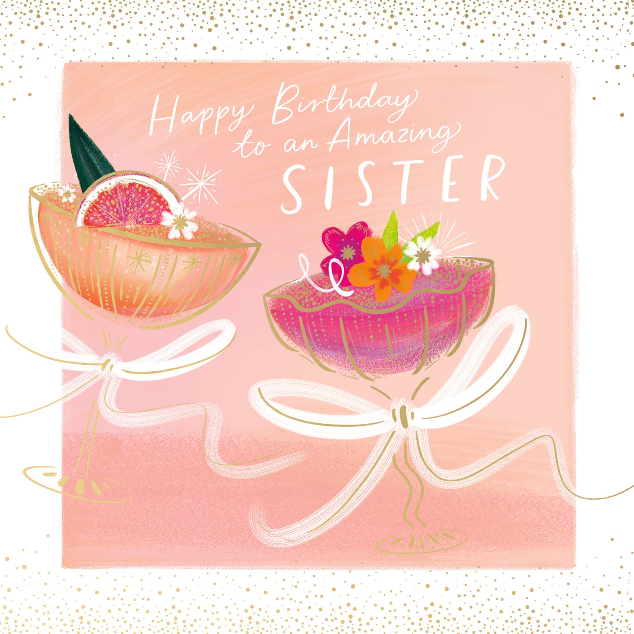 Sister Birthday Square Cocktail Whimsical