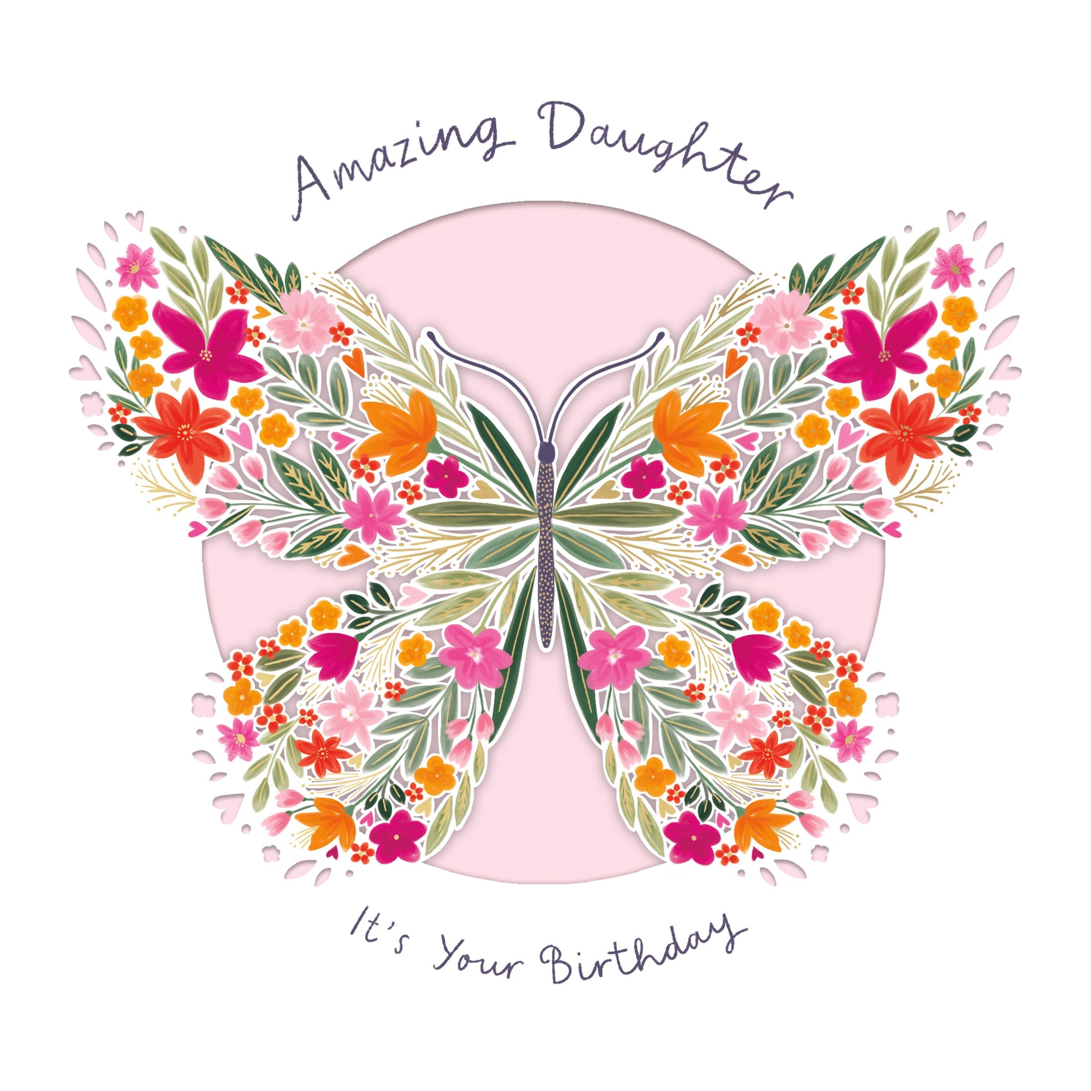 Daughter Birthday Big Flower Butterfly
