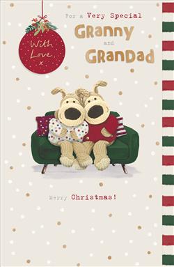 Granny & Grandad Boofle Festive Gifts Christmas Card