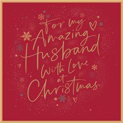 Husband Festive Typography Christmas Card