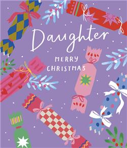 Daughter Colourful Festive Gifts Christmas Card