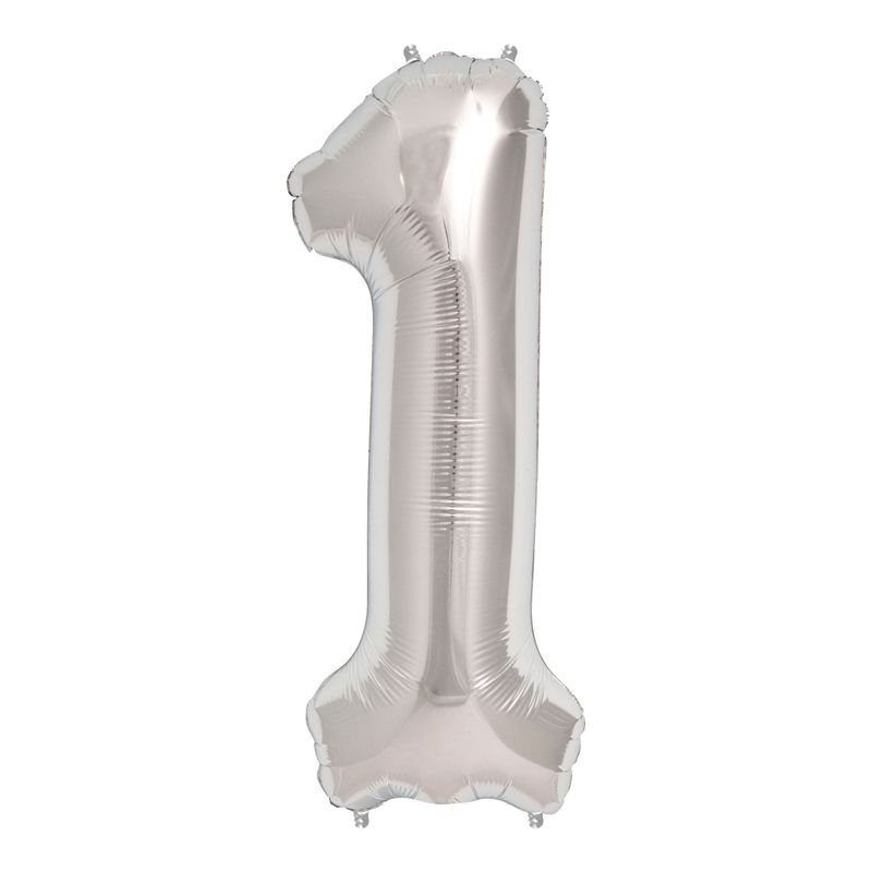Supersize Silver Foil Balloon Nr. 1
