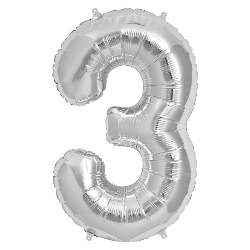 Supersize Silver Foil Balloon Nr. 3