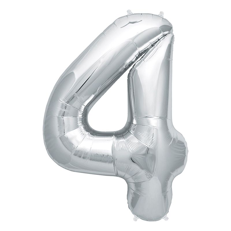 Supersize Silver Foil Balloon Nr. 4