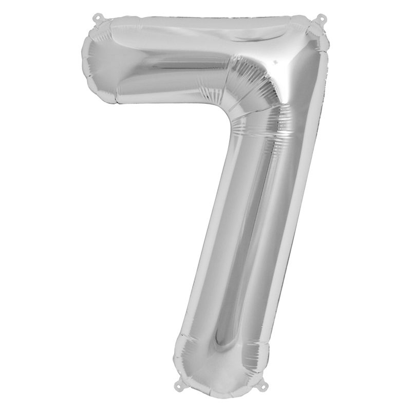 Supersize Silver Foil Balloon Nr. 7