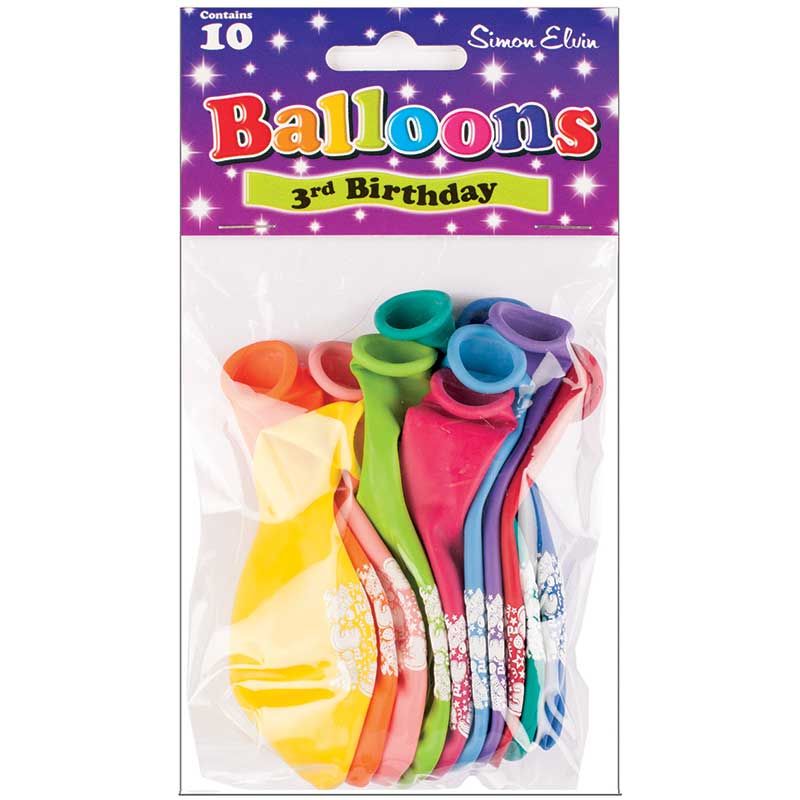 Age 3 Latex Balloons