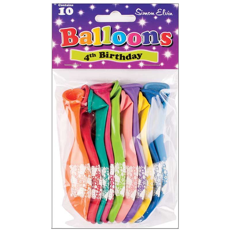 Age 4 Latex Balloons