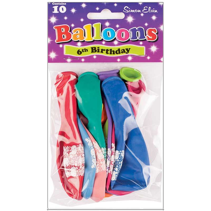 Age 6 Latex Balloons