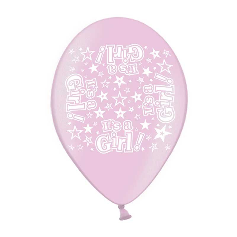 Pack 10 Baby Girl Latex Balloons
