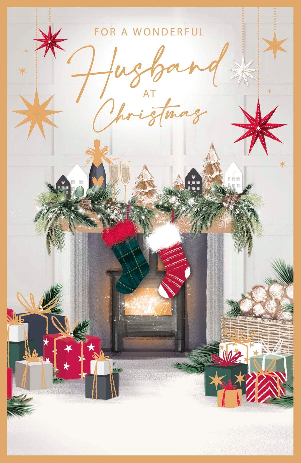 Husband Christmas Traditional Fireplace