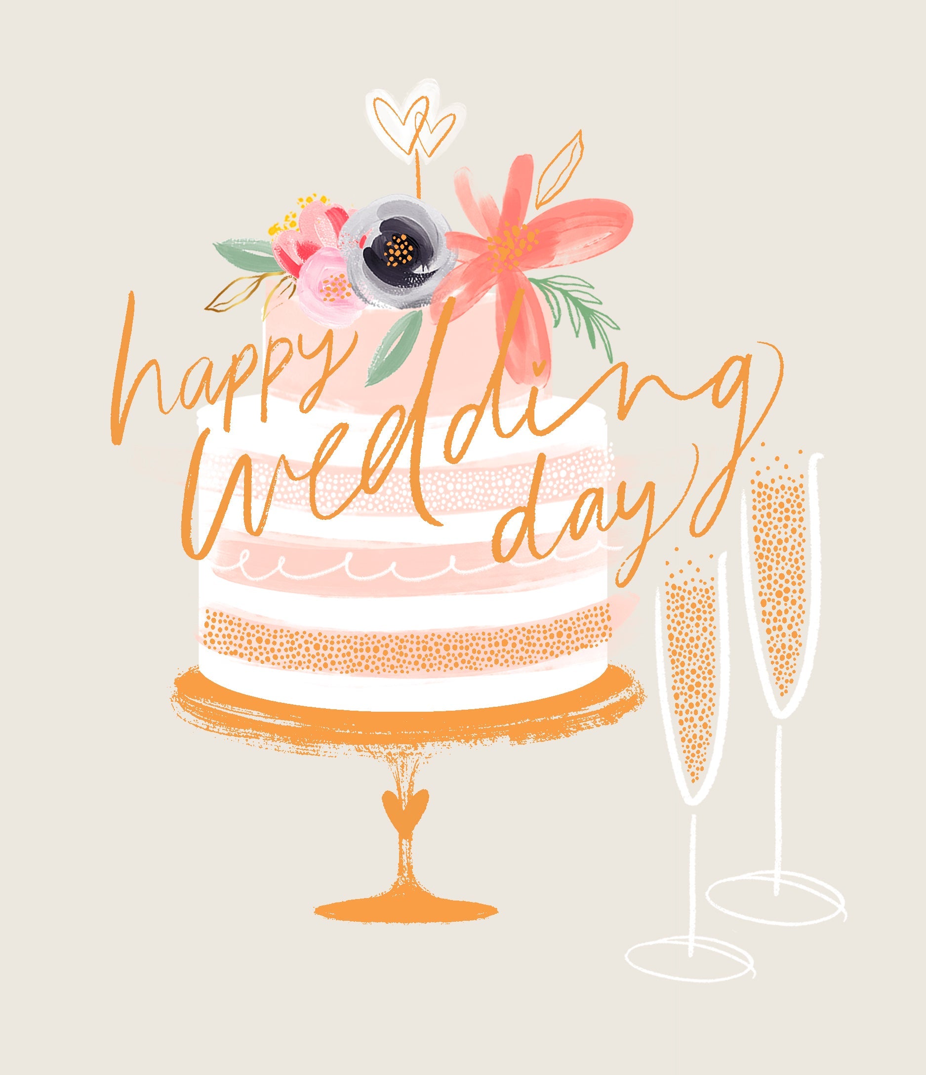 Wedding Card – Happy Wedding Day Modern Cake