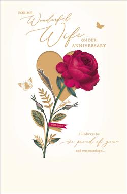 Wife Anniversary Card – Luxury Rose