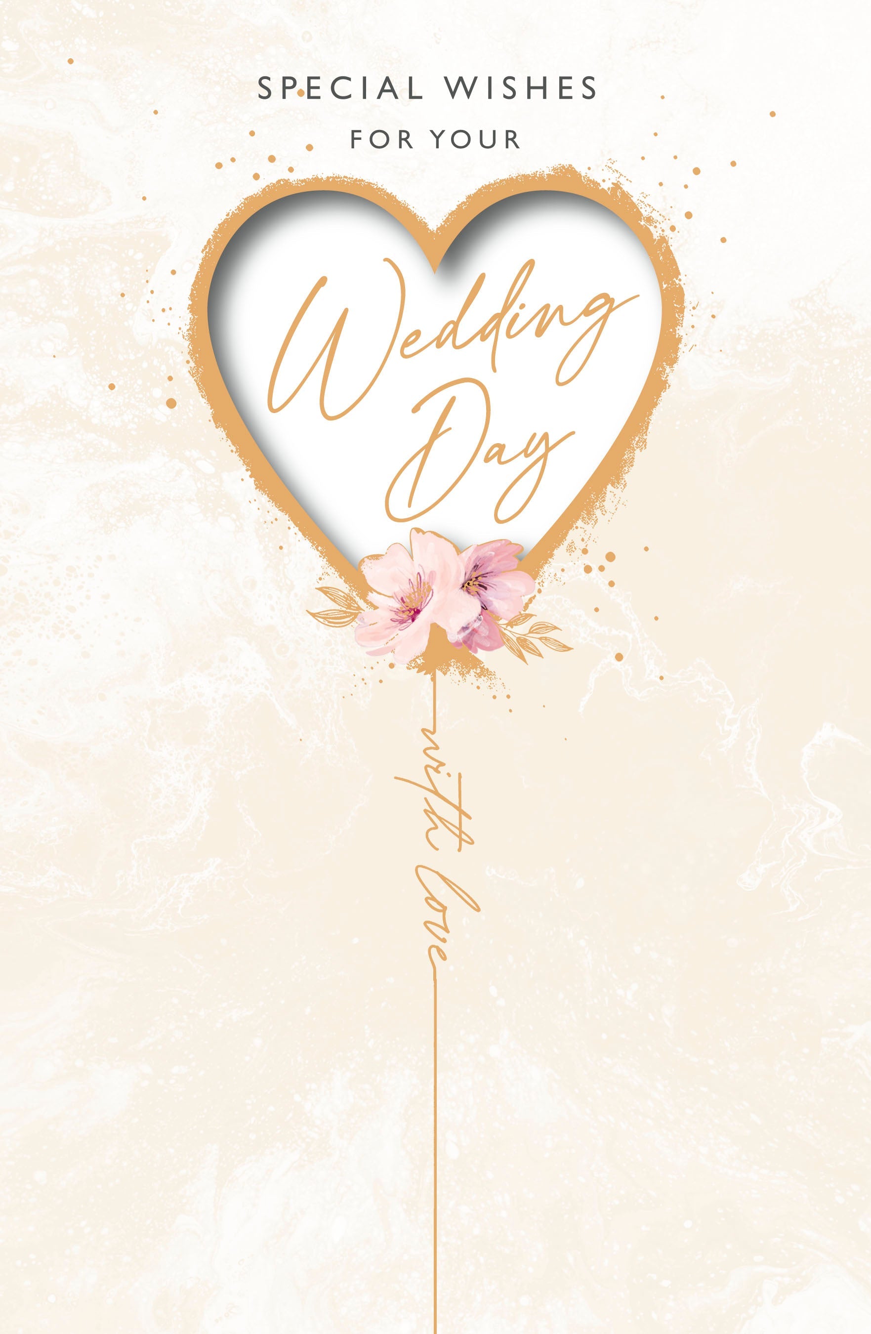 Wedding Day Card – Delicated Heart with Flowers