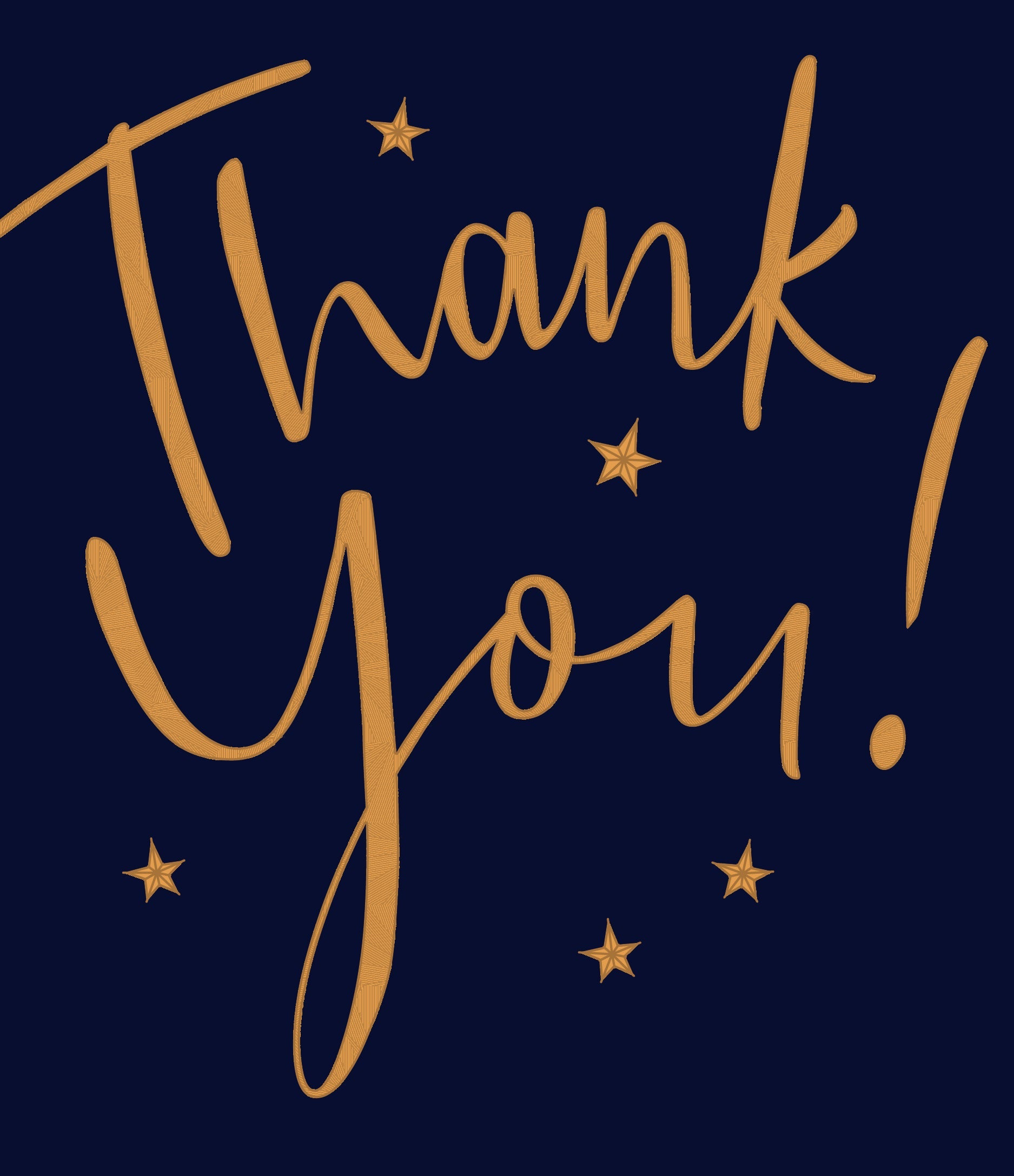 Thank You! Elegant Navy Gold Writing