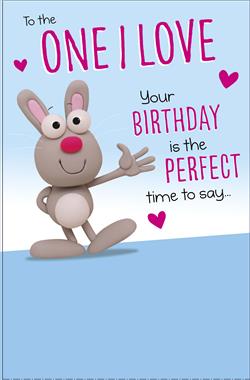 One I Love Birthday Funny Rabbit