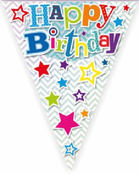 Happy Birthday Bunting Multicolour Holographic