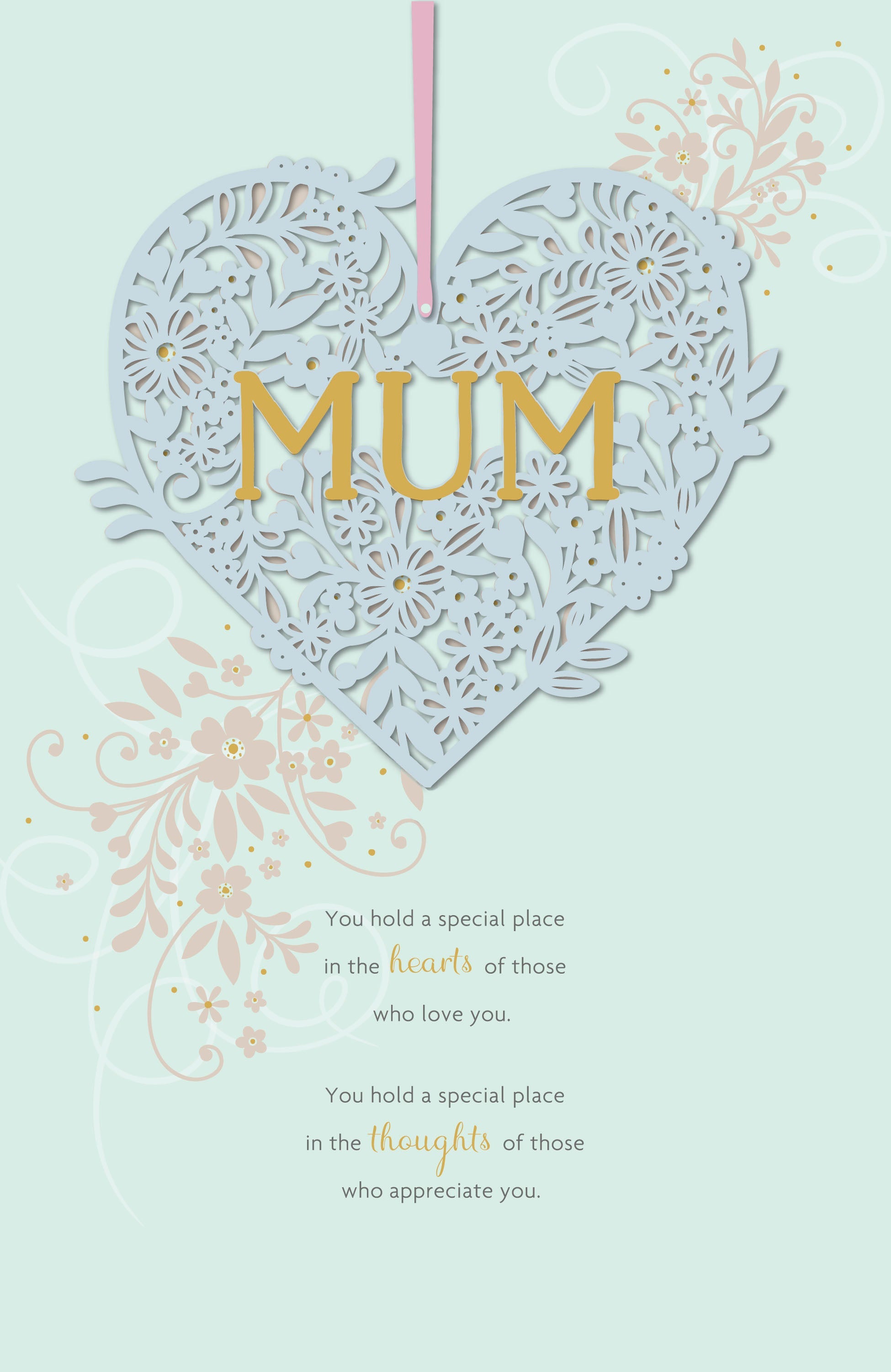 Mum Birthday White Lasercut Heart Keepsake