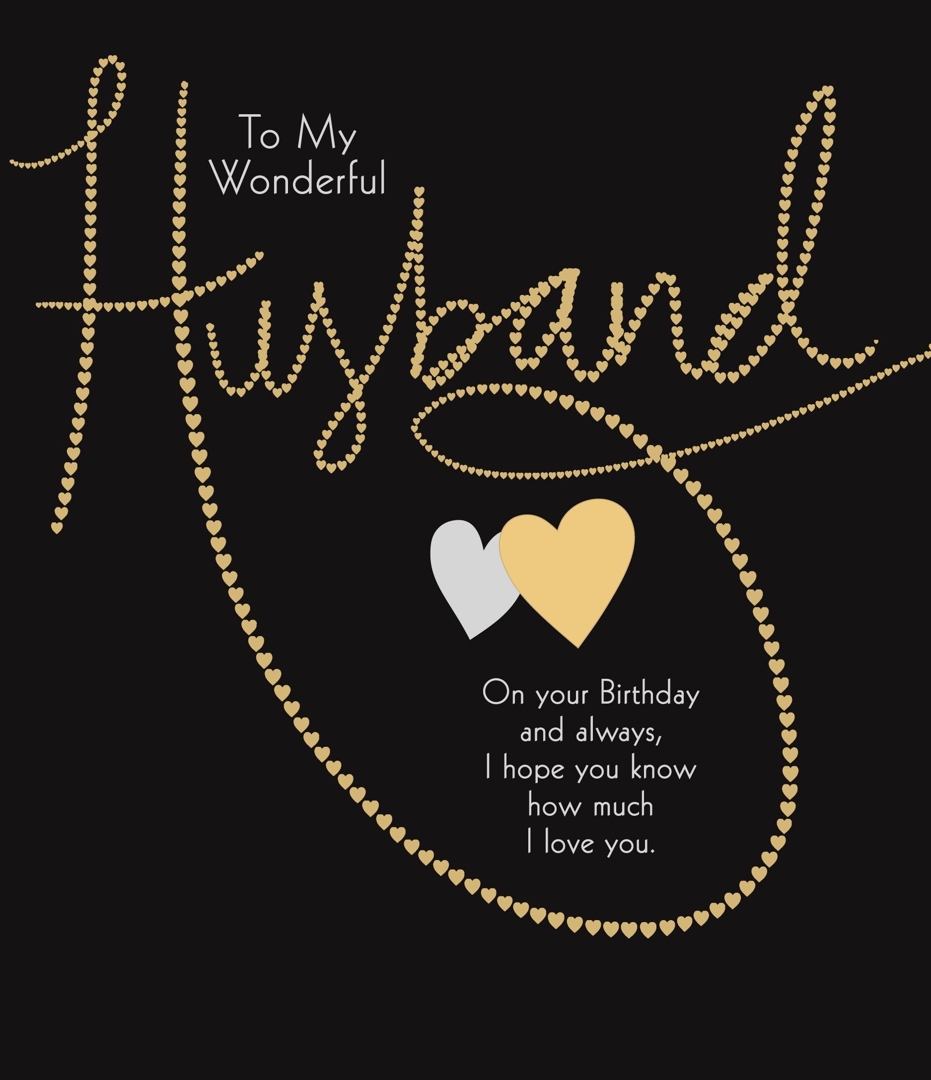 Husband Birthday Black Gold Writing