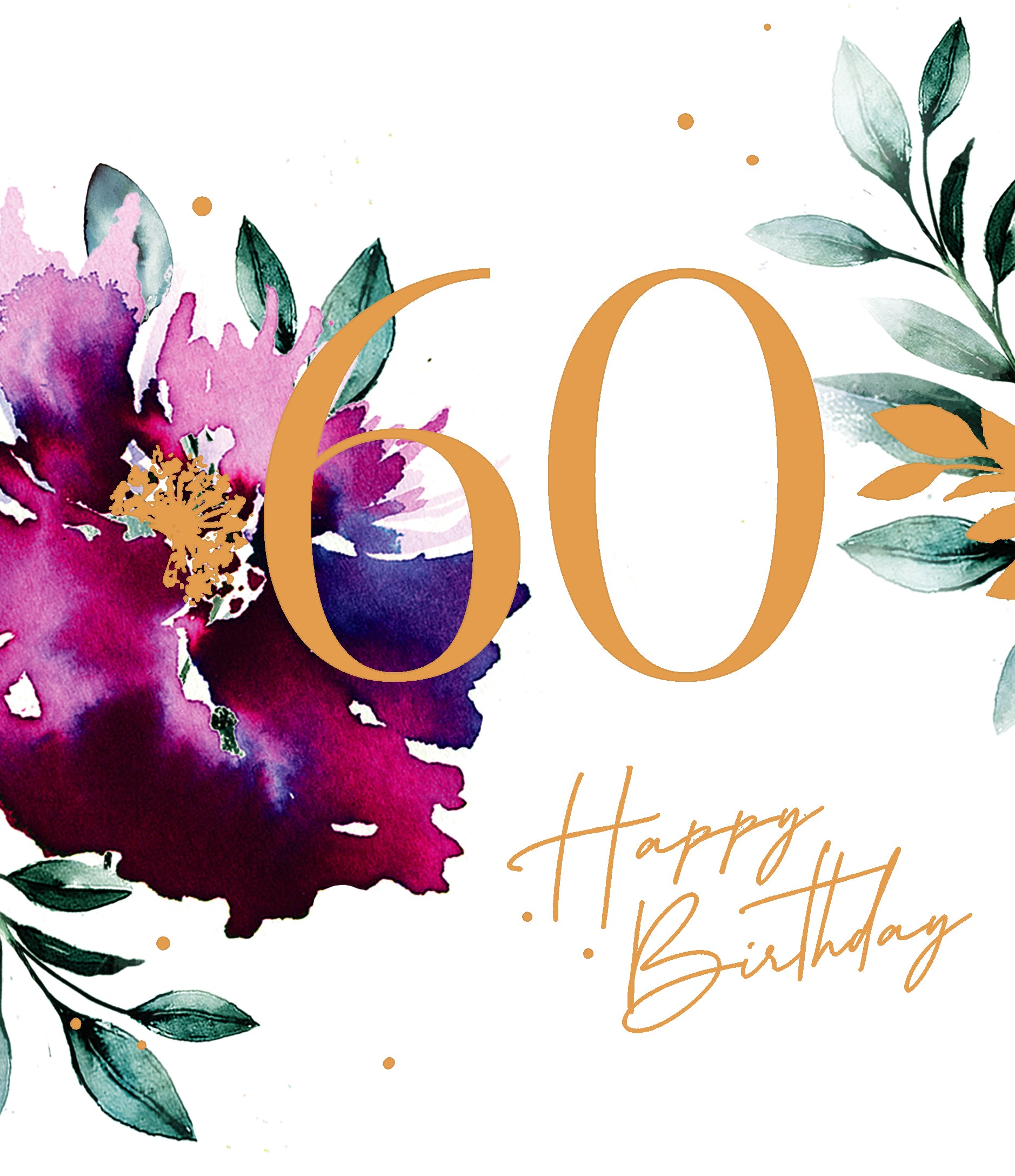 Happy 60th Birthday Card - Flowers