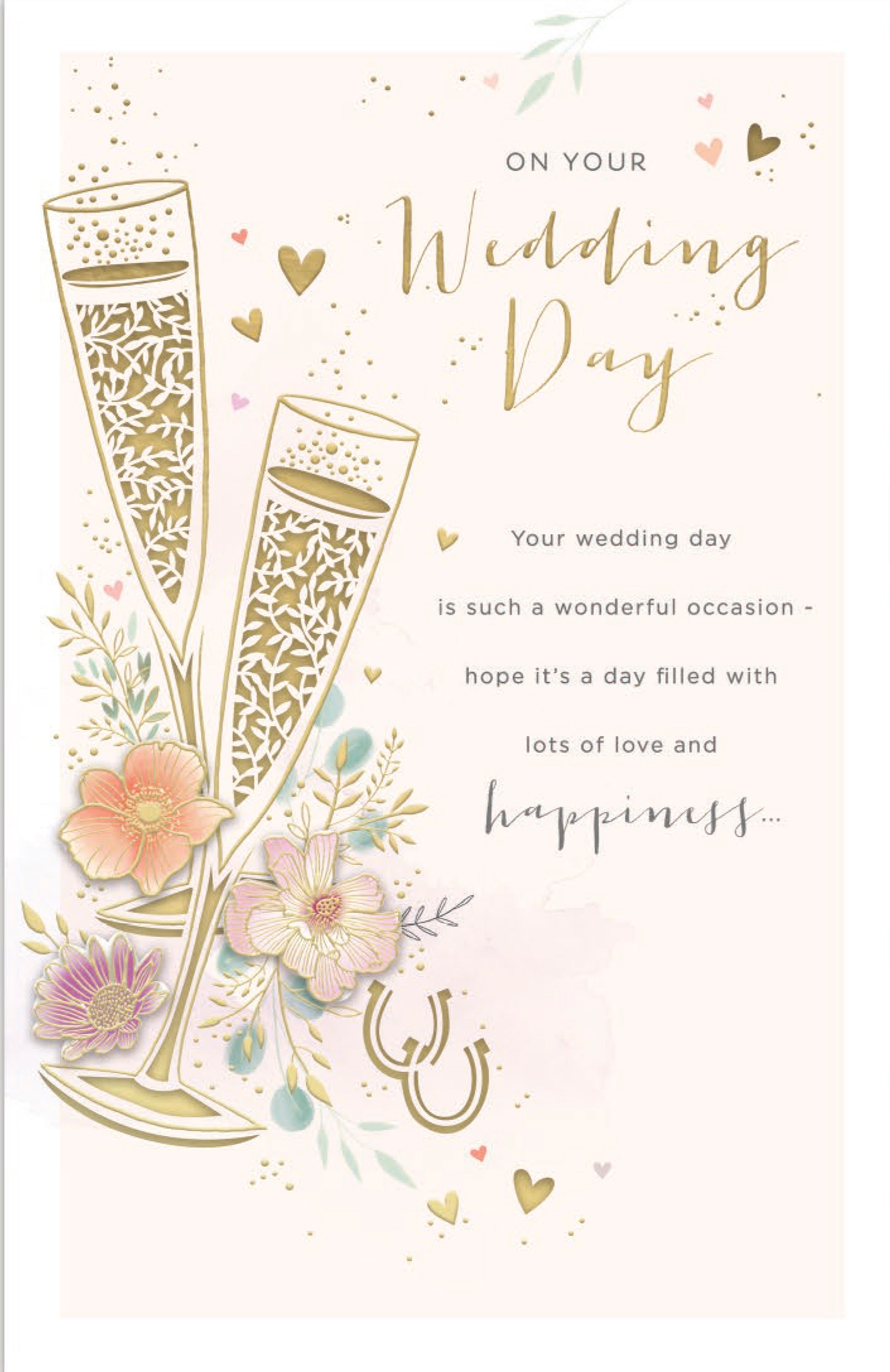 Wedding Day Card – Elegant Champagne Flutes
