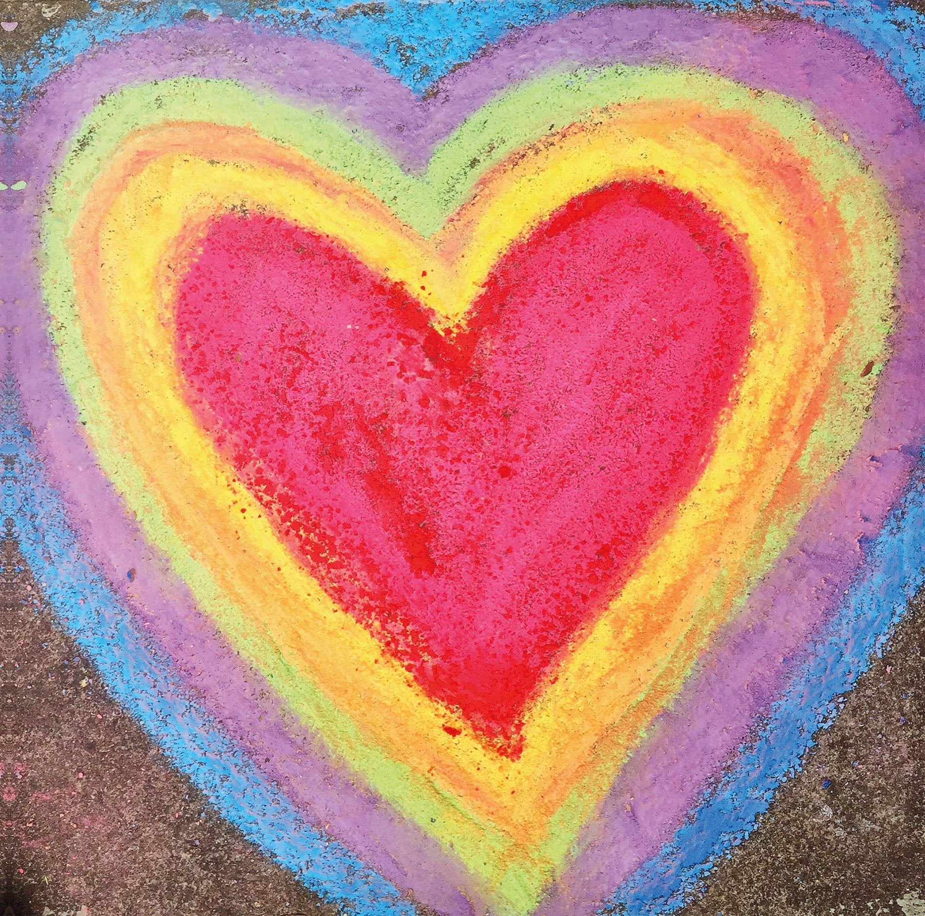 Blank Card - Rainbow Crayon Heart