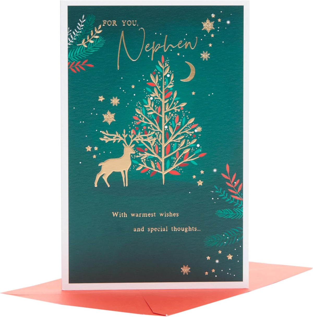 Nephew Christmas Gold Reindeer And Tree