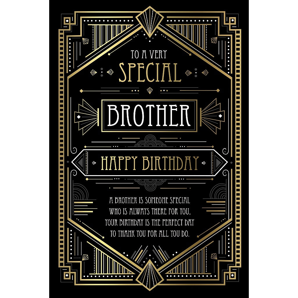 Brother Birthday Black Gold Verse