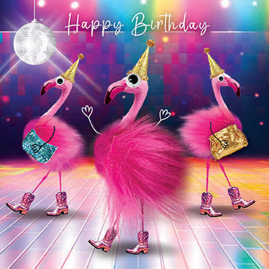 Fluff Happy Birthday Flamingo