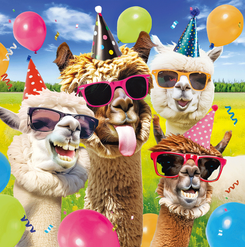 3D Funny LLama Blank Card