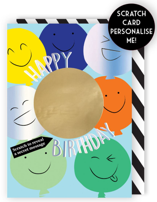 Smiley Face Balloons Personalised Birthday Card