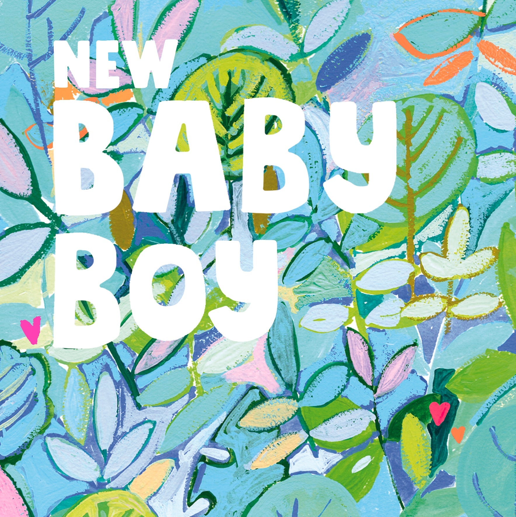 New Baby Boy Fleurescent Card