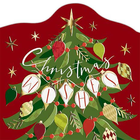 Christmas Tree and Baubles Christmas Card