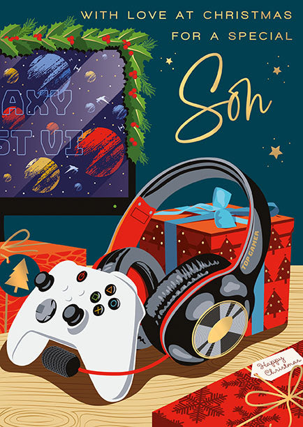 Son Gaming Controller Christmas Card