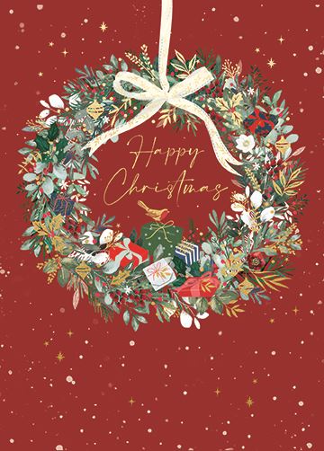 Present Wreath Christmas Card