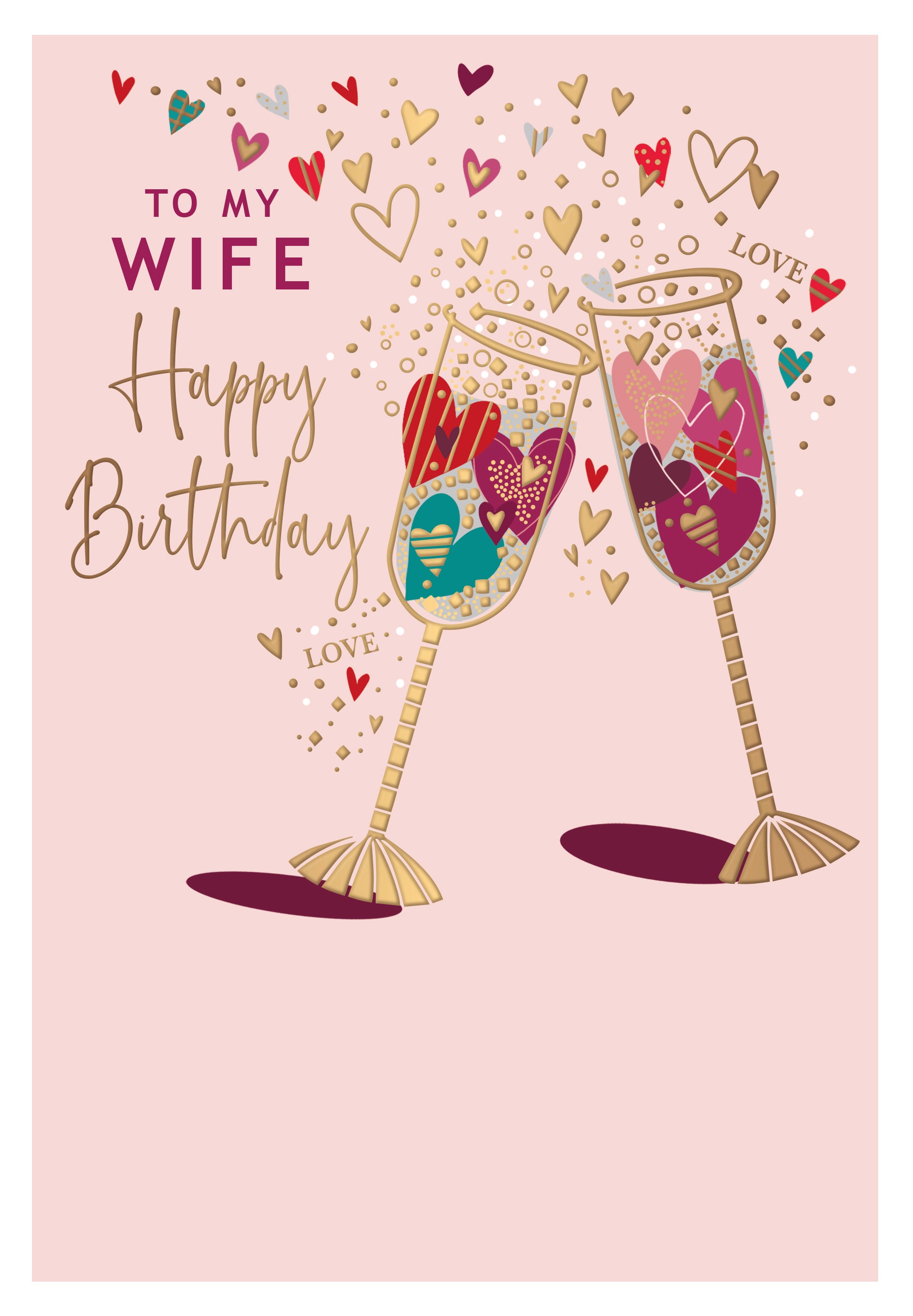 Wife Birthday Champagne Glasses