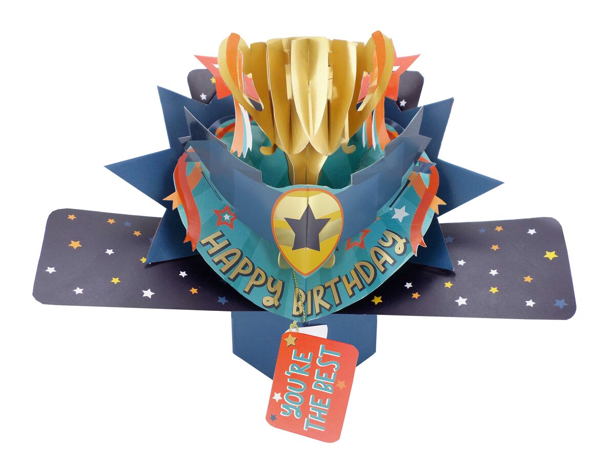 Second Nature Pop Ups Trophy Birthday Card