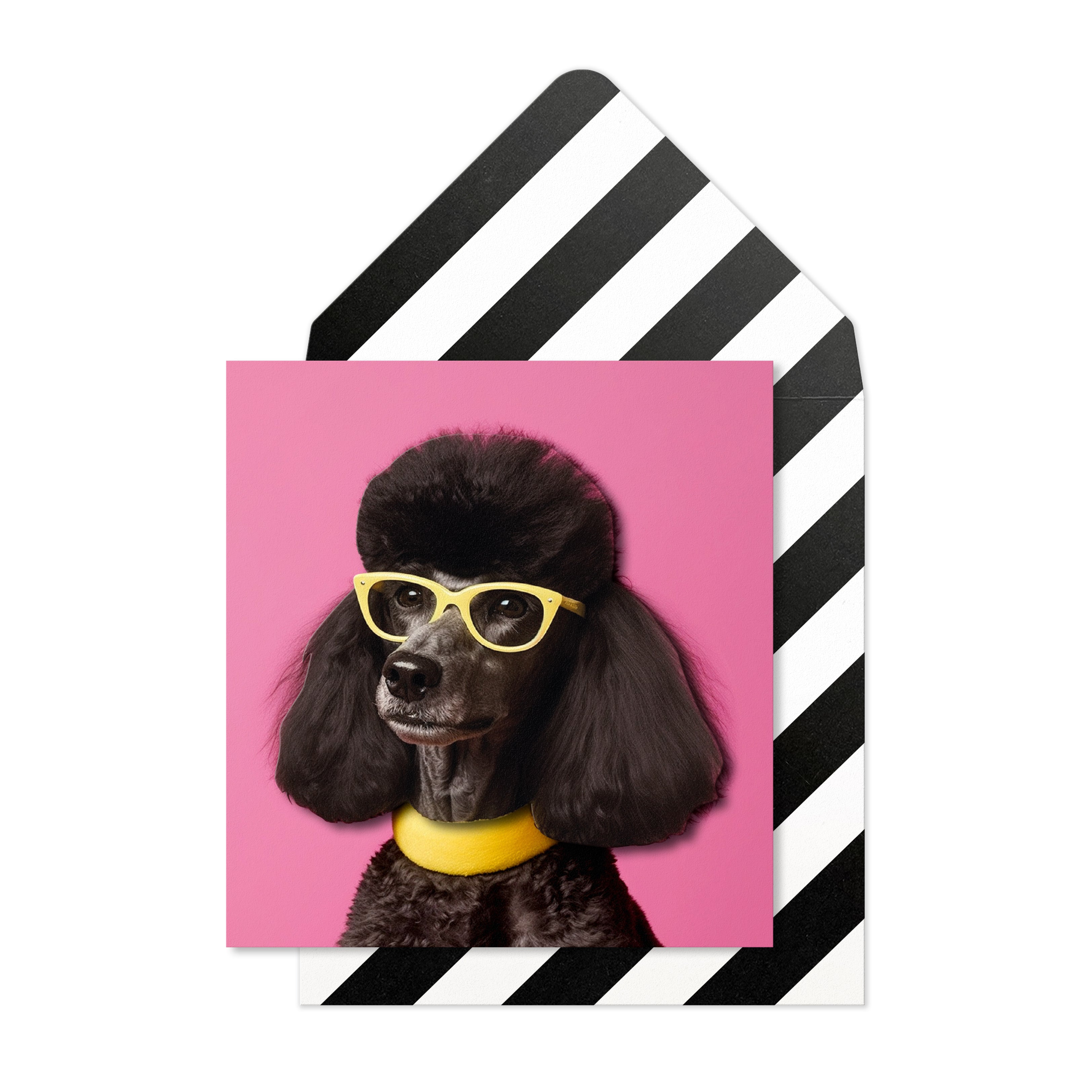 Sassy Black Poodle Card