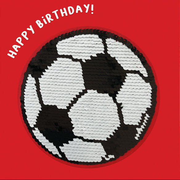 Football Happy Birthday Sequin Card