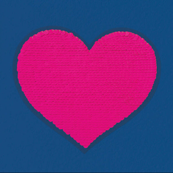 Pink Heart Sequin Patch Card