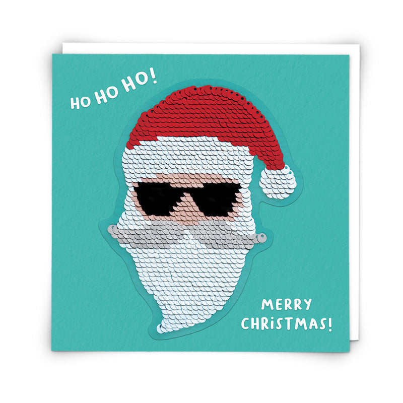 Sequin Cool Santa With Sunglasses