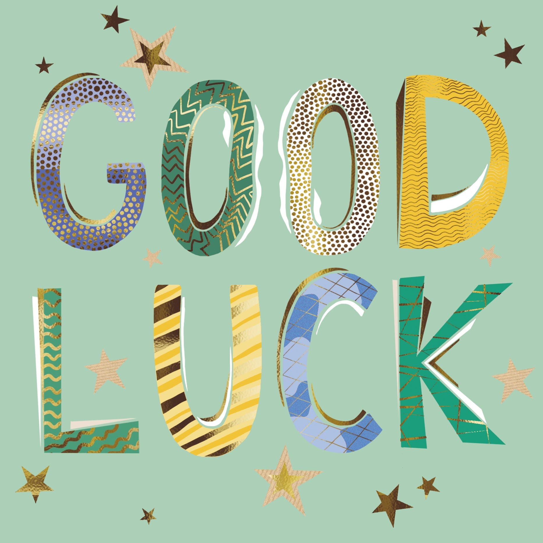 Good Luck Modern Letters Card