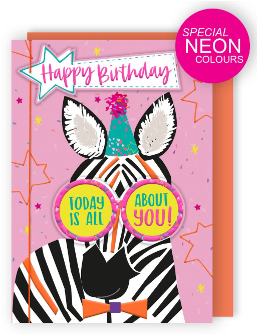 Zebra Birthday Card